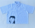 GRAPHIC SHORT SLEEVE BUTTON UP [RHINESTONE]