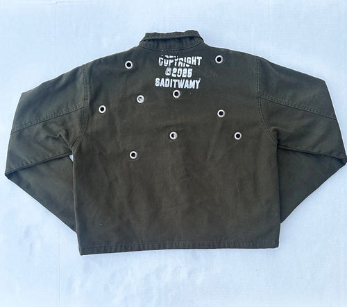 EYELET CONTROLLED CHAOS DENIM [GREEN]